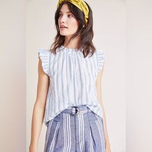 ISABELLA SINCLAIR by Anthropologie Getaway Ruffled Top- M